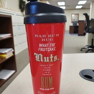 Red Tumbler with Humorous Text- Kate Spade Christmas